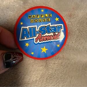 Waffle House Server Marketing Pin Button‎ "Waffle House All-Star Associate”